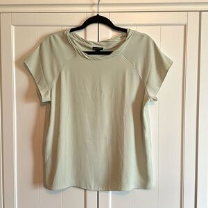 Ann Taylor Minty Green Mixed-Media Shirt-Small